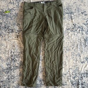 Womens zip off hiking Olive Green Pants